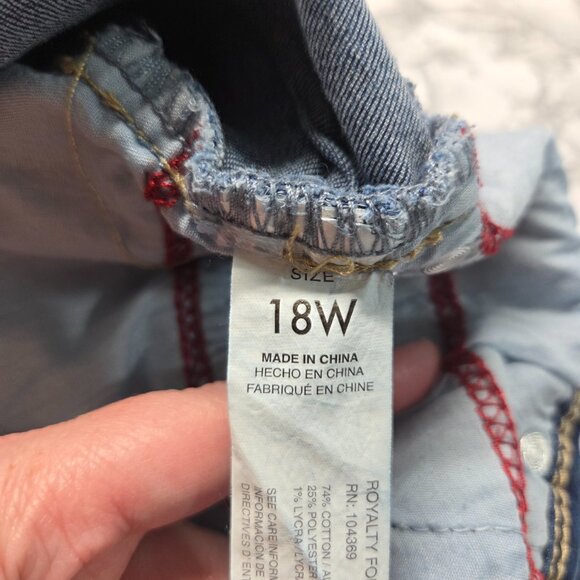 Royalty For Me 18W Medium Wash Blue WannaBettaButt Mid Rise Skinny Jeans - Picture 11 of 13